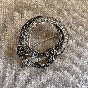 Vintage Marcasite & Sterling Silver Brooch